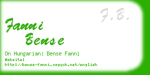 fanni bense business card